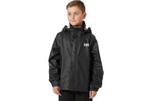 Helly-Hansen Junior Moss Jacket - Unisex Coat with HELOX, YKK Zipper, Detachable Hood, Adjustable Cuffs & Hem, Hand Pockets