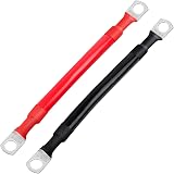 JatilEr 2 Pcs 12V Battery Cables 2AWG 15cm M8 Ring Terminals Copper view 1
