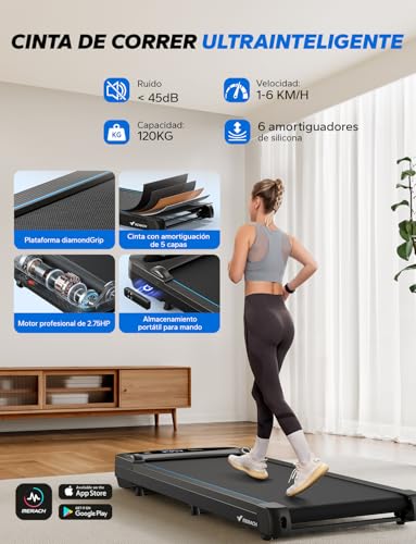 MERACH Cinta de Correr, 3 en 1 Cinta de Andar, 2.5HP Walking Pad, Caminadora Electrica para Casa, Treadmill Compacta para casa y Oficina, App, Pantalla LED, Control Remoto Magnético