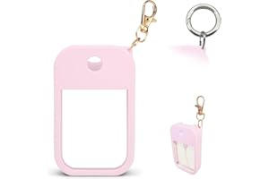 MILASONUS 1 PC Soft Silicone Case for Touchland Power Mist (1FL. OZ./30 mL), Protective and Stylish Case with Keychain Compatible with Touchland Hand Sanitizer Spray (Pink)