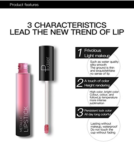 Lip Gloss Set 6 Colors, PUDAIER Waterproof Long Lasting Matte Liquid Lipstick Beauty Lip Gloss (6PCS)