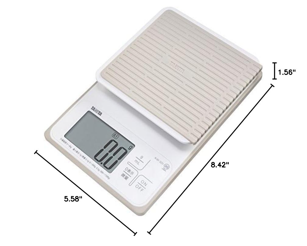 Tanita KW-320 WH Cooking Scale, Kitchen Scale, Waterproof, Digital, 6.6 lbs (3 kg), 0.1 g Unit, Washable Kitchen Scale