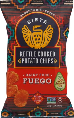 SIETE FAMILY FOODS FUEGO POTATO CHIPS, 5.5 OZ BAG