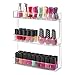 mDesign Wall Mount Nail Polish and Cosmetics Storage Rack for Bathroom - 3 Tiers, Clear
