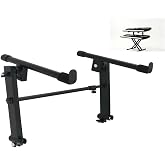 HzCHSyanna 2 Tier keyboard stand Suitable for two-layer keyboards of electronic pianos, music keyboards and synthesizers. Equipped with adjustable stand arms (extendable, adjustable inclination angle), only applicable to X-shaped round tube stands.