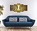 Wieco Art Brown Human Tree Abstract Oil Paintings on Canvas Wall Art Ready to Hang for Living Room Bedroom Home Decorations Modern 5 Piece 100% Hand Painted Stretched and Framed Contemporary Artwork