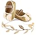 Voberry Newborn Baby Toddlers Girls Bling Soft Soled Anti-Slip Crib Shoes with Free Hairband (0~6Month, Gold )