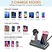 ZIKU Wireless Charger.6 in 1 Aluminum Alloy 80W 14A 5-Port USB Wireless Charging Stand Station Dock for Airpods/Apple Watch 5/4/3/2/1 iPhone 11 Pro Max/X/XS/XR/Xs Max/8/8 Plus-Built-in Adapter (Gray)