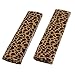 uxcell® Leopard Print Car Safety Seat Belt Cover Shoulder Pad Black Brown Pair