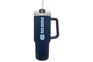 Campus Colors College & University 40 oz Travel Tumbler With Handle - Dual Option Lid With Straw - Vacuum Insulated Stainless