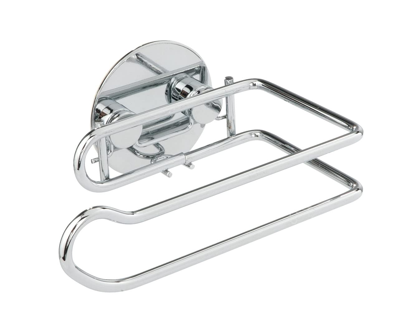 WENKO 18774100 Turbo-Loc® toilet roll holder - fixing without drilling, Steel, 14 x 6 x 9 cm, Chrome