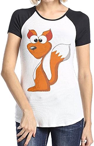 Askdji2 Women's Two-Toned T Shirts-Classic Proud Fox Black