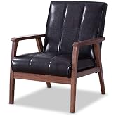 Baxton Studio BBT8011A2-Black Living-Room-Chairs, Medium, Leather, Black