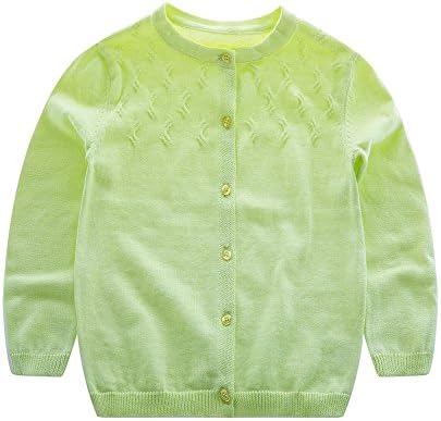 KASULAR Baby Girl Sweater Cardigan Pure Color,O-Neck,Button Up,Knitted Coat for Infant Toddler Kids Girl 1-5T Spring