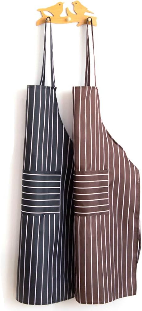 IXIGER Kitchen Apron with Double Pocket Waterproof and Oil Proof Cooking Apron Professional Striped Kitchen Cooking for Men and Women Aprons 2pack