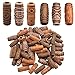 Aylifu 60pcs Mixed Color Imitation Wood Tube Hair Beads - Light & Dark Brown for Style 1 & 2 - DIY Accessory for Hair Braiding & Decoration