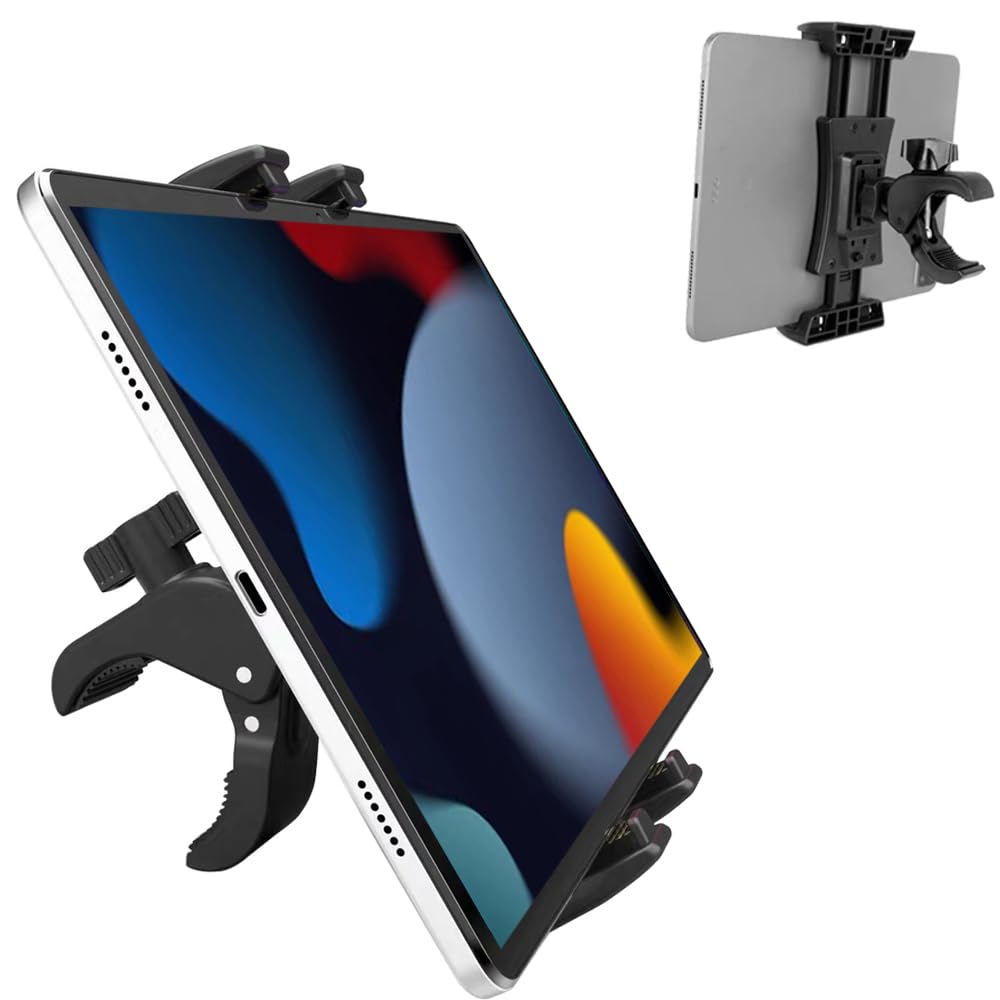 YFYFHR Tablet Holder Mount for Spin Bike, Phone iPad Holder Stand Exercise Bike Handlebar Mount For Stationary Bicycle, Treadmill, Microphone Stand, Fit for iPhone iPad/Pro Mini/Air 4.7-11.9" Device