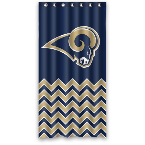 Custom St. Louis Rams Pattern Waterproof Non-mildew Shower Curtains Polyester Fabric Bathroom Curtain