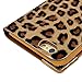 BlastCase Leopard Skin Design Wallet Case for iPhone 6 4.7 inch Brown Flip Leather Cover Folio Pouch Bag Bling Crystal Magnetic Clasp Card Slot