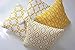 Howarmer Canvas Cotton Throw Pillows Cover for Couch Set of 4 Lemon Yellow Accent Pattern 18 X 18-inch
