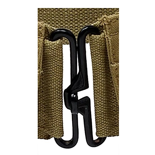 Ultimate Arms Gear BAR Browning Automatic Rifle M-1937 U.S. Military WWII Reproduction 6 Pocket Utility Pouch Cartridge Magazine Ammunition Rounds Ammo Tool Heavy Duty Canvas Waist Belt, Khaki Tan