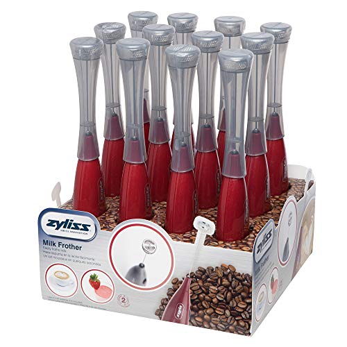 ZYLISS Handheld Electric Milk Frother, Red