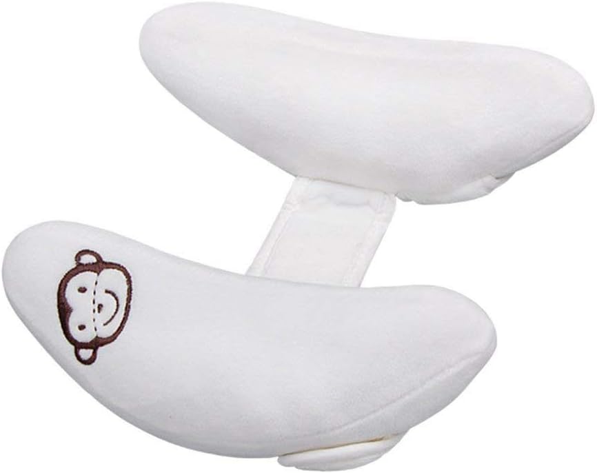 U-shape Soft Baby Car & Stroller Seat Headrest Adjustable Toddlers Car Pillow Neck & Head Support White Banana Shape Fit 1-4 Year-old Infant