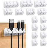 URAQT Cable Clip Organizer 16 Pcs Self Adhesive Wire Management Set