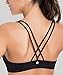 CRZ YOGA Women's Low Impact Strappy Sports Bra - Low Cut Wirefree Padded Yoga Bra Criss Cross Back Black X-Large