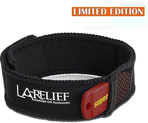 La Relief Mosquito Repellent Bracelet  with a Blend of 8 Essential Oils in 4 Replaceable Pellets, Black