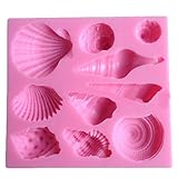 ELINKA Cute Romantic Seashell Sea Shell Silicone Cake Mould Chocolate Fondant Mold Soap Molds Silicone Baking Molds
