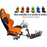 Openwheeler GEN2 Racing Wheel Stand Cockpit Orange on Black | Fits All Logitech G29 | G920 | All Thrustmaster | All Fanatec Wheels | Compatible with Xbox One, PlayStation, PC Platforms