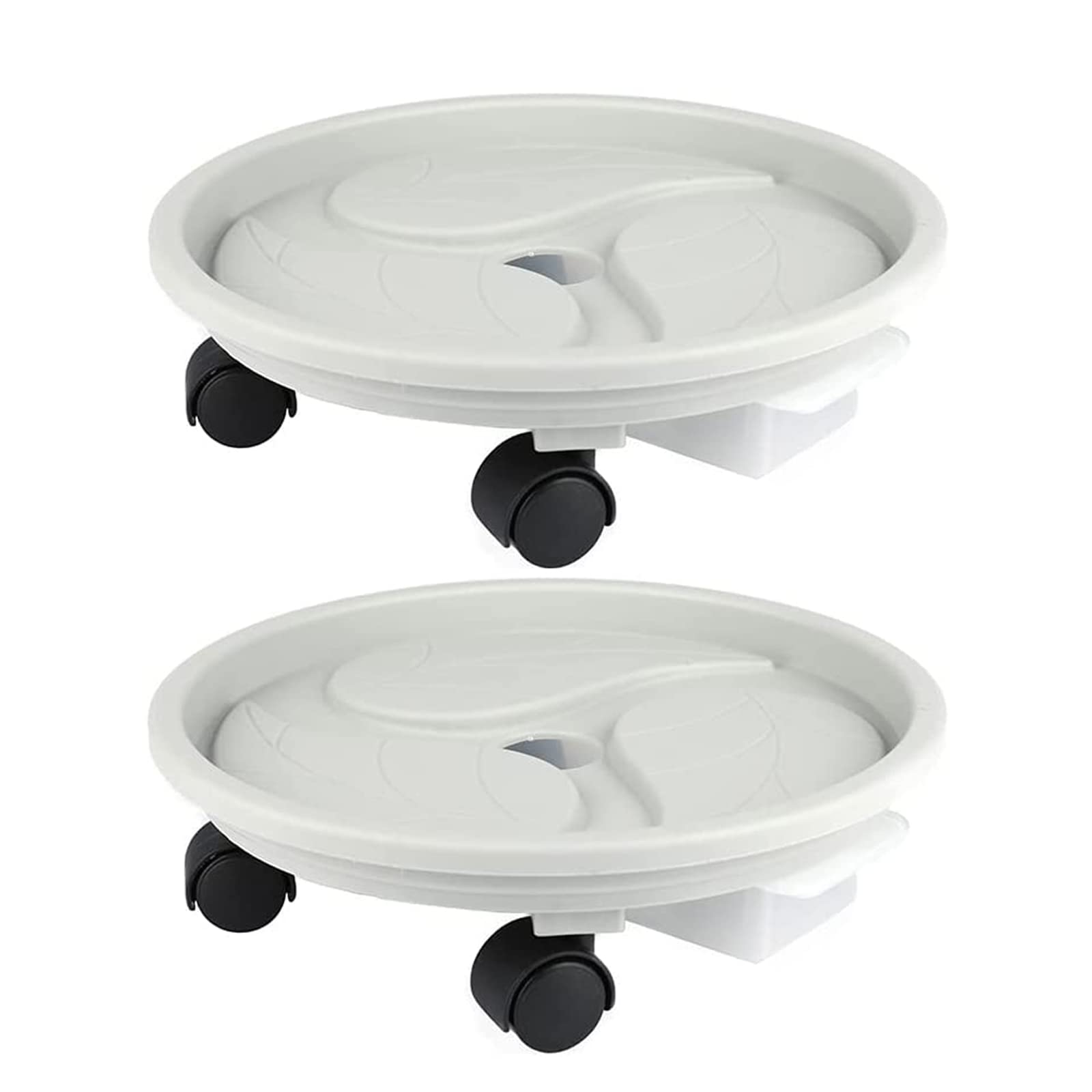 Photo 1 of 10 Inch Plant Caddy with Wheels & Water Container, 10.4" Round Plant Tray with Water Drawer, Rolling Planter Stand, for Indoor Outdoor, Bearing 110 Lbs, 2 Pack