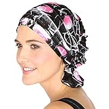 Delia By Chemo Beanies,Black Floral,One Size