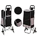 80 lbs Heavy Duty Folding Hand Truck & Dolly, Assisted Hand Truck Luggage Cart for Personal, Moving, Travel and Shopping Use