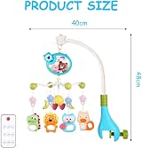 Aolso Baby Crib Toy Mobile with Music Lights Remote Timing 20 30 40 50 min Blue view 2