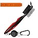Golf Club Brush, 2 Ft Retractable Club Groove Cleaner with Zip-line Aluminum Carabiner, Lightweight and Stylish, Ergonomic Design, Easily Attached to Golf Bag