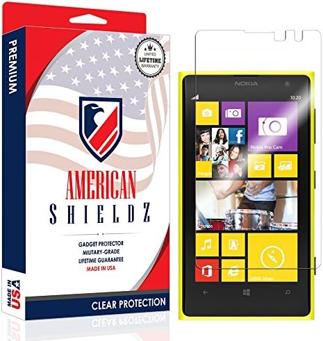 Nokia Lumia 1020 Screen Protector by American Shieldz Full Coverage Screen Edge-to-Edge, Invisible Clear HD Shield Anti-Bubble, Lifetime Replacements