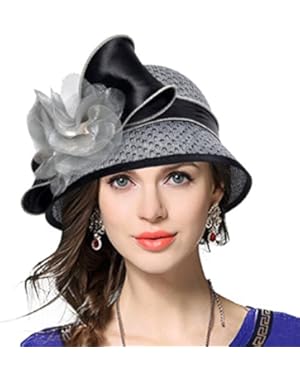 Sweet Cute Cloche Sinamay Church Derby Floral Bucket Hat C229