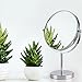 Oak Leaf Two-sided Vanity Mirror,Tabletop Swivel Makeup Mirror Boutique Mirror,1x/5x magnification,Chromed Finish Circular,6-inch