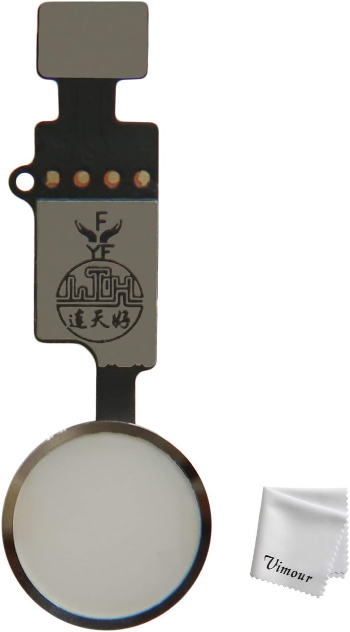 Vimour Universal Home Button Main Key Flex Cable Replacement for iPhone 7, iPhone 7 Plus, iPhone 8 and iPhone 8 Plus (V.5 Silver)