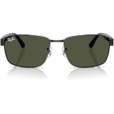 Ray-Ban RB3750 Square Sunglasses for Men for Women | In Gunmetal, Black &amp; Copper. Metal frame. Sizes: 59/62mm.