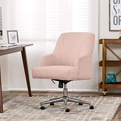 Serta Style Leighton Home Office Chair, Twill Fabric, Blush