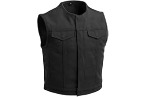 Bikers Place Mens Motorcycle Tan Saddle Color Style 3" Shorter Heavy Hitter Raw Canvas Unlined Vest