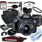 Canon 2000D EOS (Rebel T7) DSLR Camera with 18-55mm f/3.5-5.6 Zoom Lens + 32GB Card, Tripod, Case, and More (18pc Bundle…