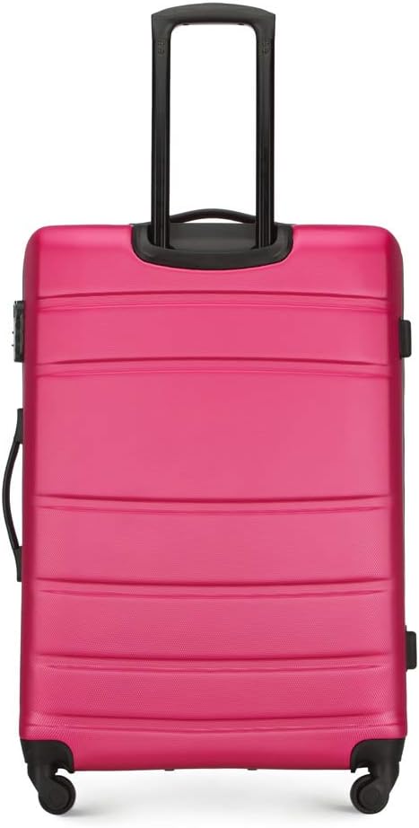 WITTCHEN Travel Suitcase Carry-On Cabin Luggage Hardshell Made of ABS with 4 Spinner Wheels Combination Lock Telescopic Handle Globe Line Size Large Suitcase Pink - Image 4