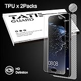 [Edge coverage & Non-lifiting] Tateguard Huawei P10 Plus Screen Protector [2+1 Pack Front & Back] [Case Friendly][Shock-Proof]