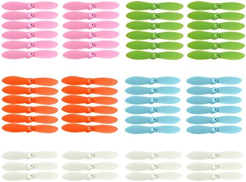 60pcs 5 Colors Cheerson CX10 CX-10 CX-10A CX-10C Main Blade Spare Parts Compatiable for WLtoys V676 V272 V282 V292 Hubsan Q4 H111 JXD-395 LS111 RC QUADCOPTER