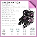 Woolitime Sports Adjustable Blades Roller Skates for Girls and Kids with Featuring All Illuminating Wheels, Safe and Durable Inline Skates, Fashionable Roller Skates for Women, Youth and Adults