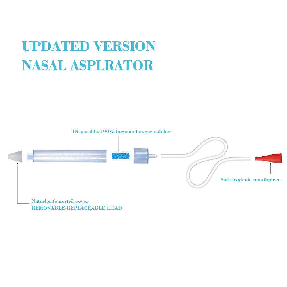 Premium Baby Nasal Aspirator,Removable and Replaceable Head,Hospital Grade Silicone Soft Silicone, Non-Irritation ,fast and Reusable